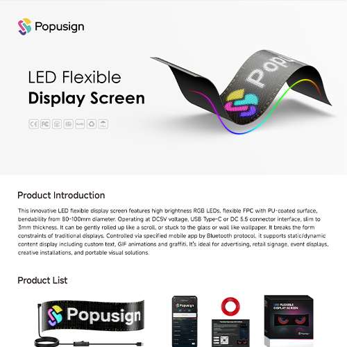 LED Flexible Display Screen Leaflet